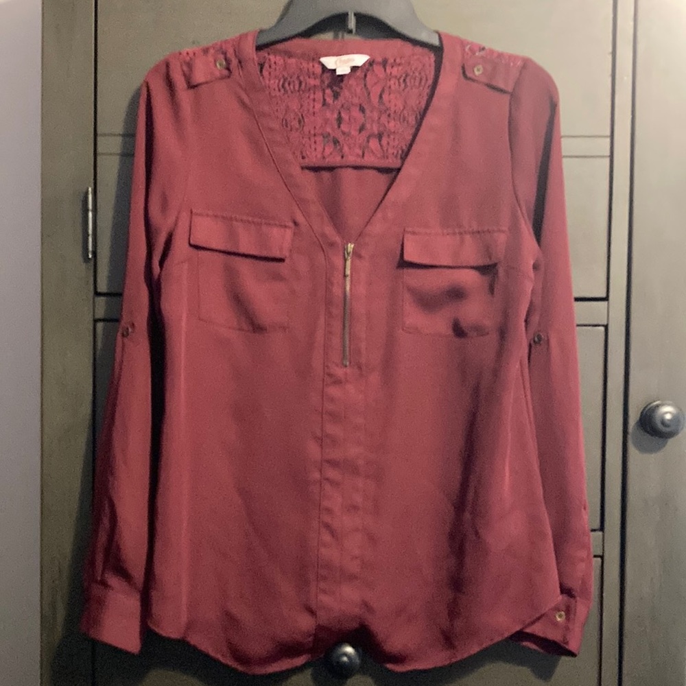 Burgundy Candie’s top, size medium